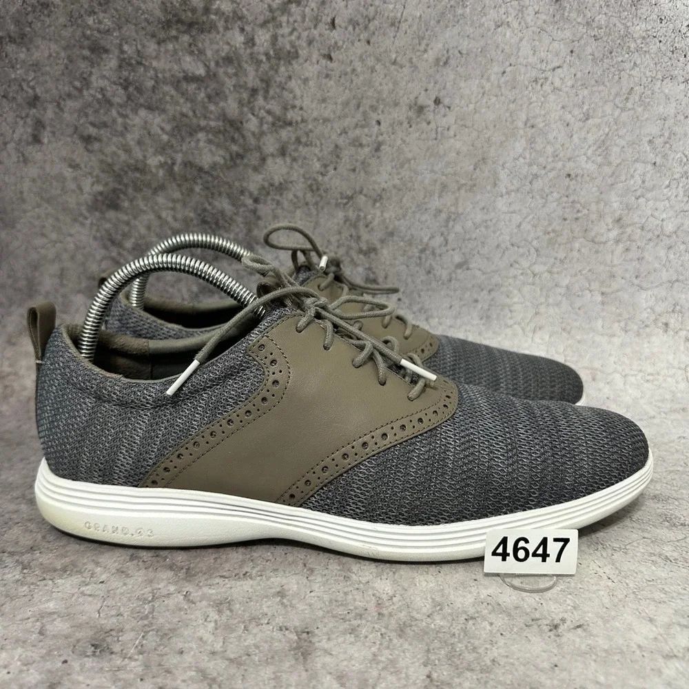 Cole Haan Grand Tour Knit Oxford Mens 11.5 Gray Brown C31346 Wingtip Sneakers